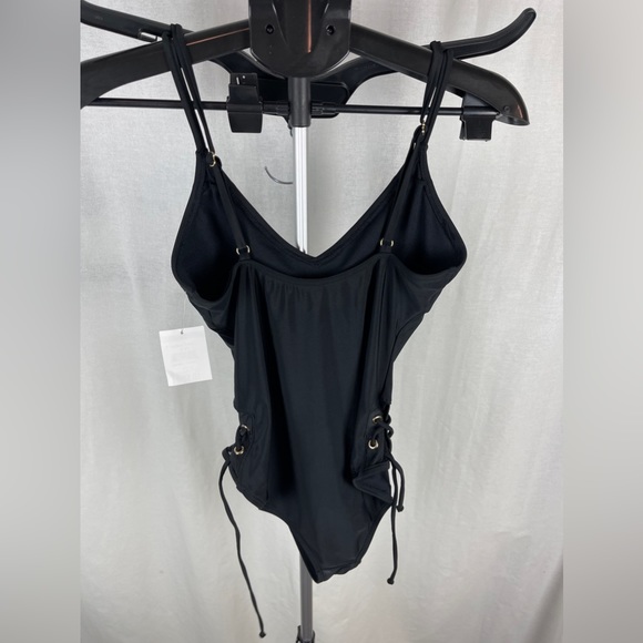 RACHEL RACHEL ROY Solid Side Lace Black One Piece Swimsuit Size Small 4-6)NWT - Picture 9 of 11